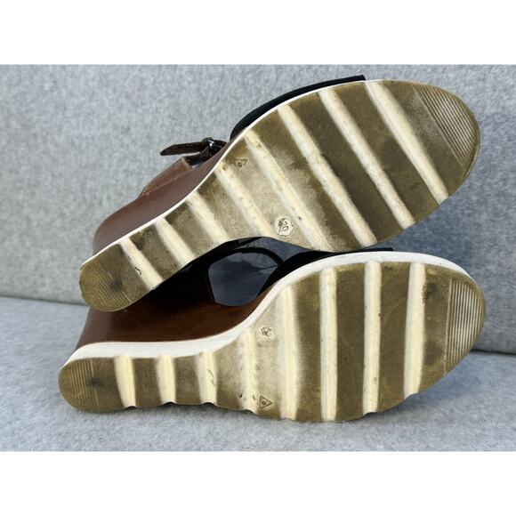 Michele Lopriore Milano Espadrille Wedge Sandals Black/Brown Sz 39 - SEE PICS - Picture 10 of 10